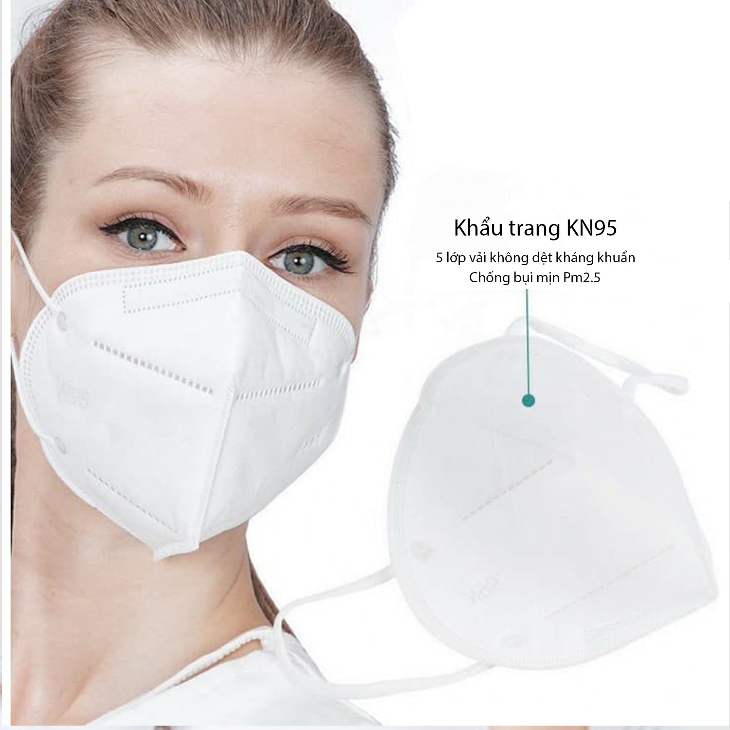 Khẩu trang y tế ANTI-VIRUS KN95 BFE ≥ 95% TIÊU CHUẨN FDA&CE - MỸ VÀ CHÂU ÂU